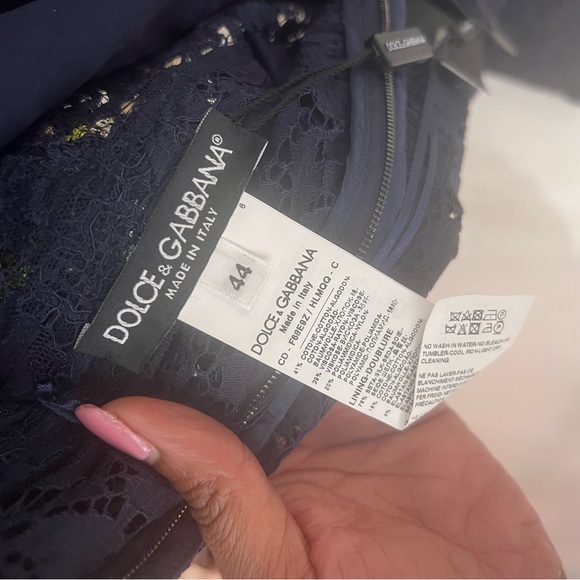 SOLD!  💕 NWT Dolce & Gabbana $4995 Floral Embroidered Lace in Navy - Picture 12 of 12